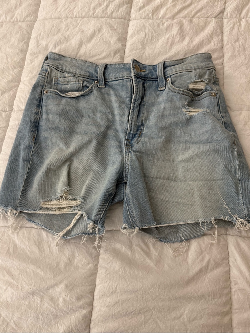 Old Navy Light Blue Distressed Denim Cutoff Shorts